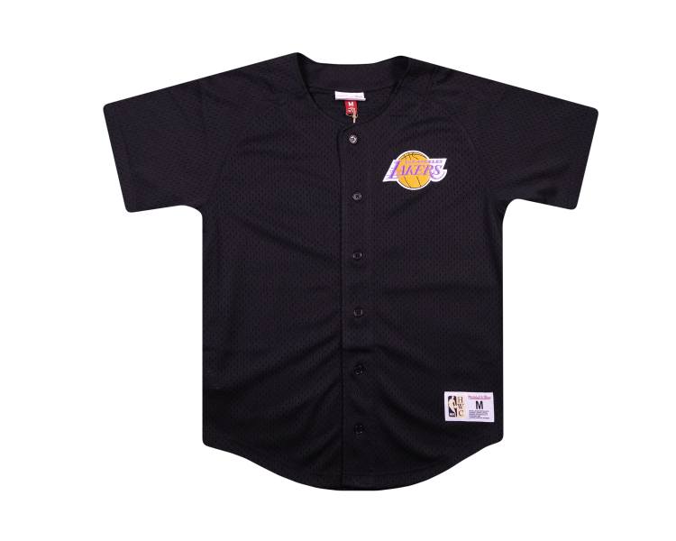 textile maillot mitchellandness baseball shirt nba lakers black.