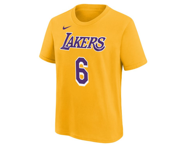 textile tee-shirt nike t-shirt enfant lakers james gold.